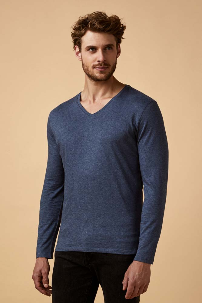 Promodoro 1460 X.O V-Neck T LS Men bedrucken