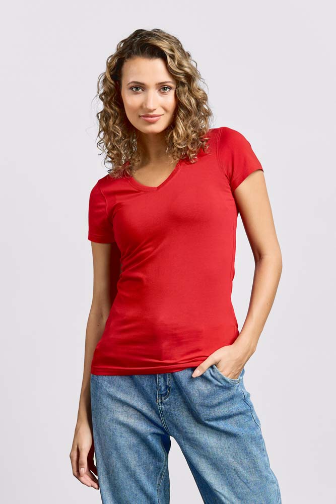 Promodoro 3086 Women’s Slim Fit V-Neck-T bedrucken