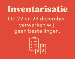 Inventarisatie - op 22 en 23 december verwerken wij geen bestellingen